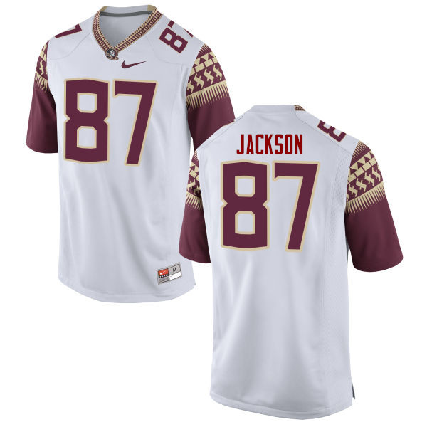 Men #87 Jared Jackson Florida State Seminoles College Football Jerseys-White - Click Image to Close
